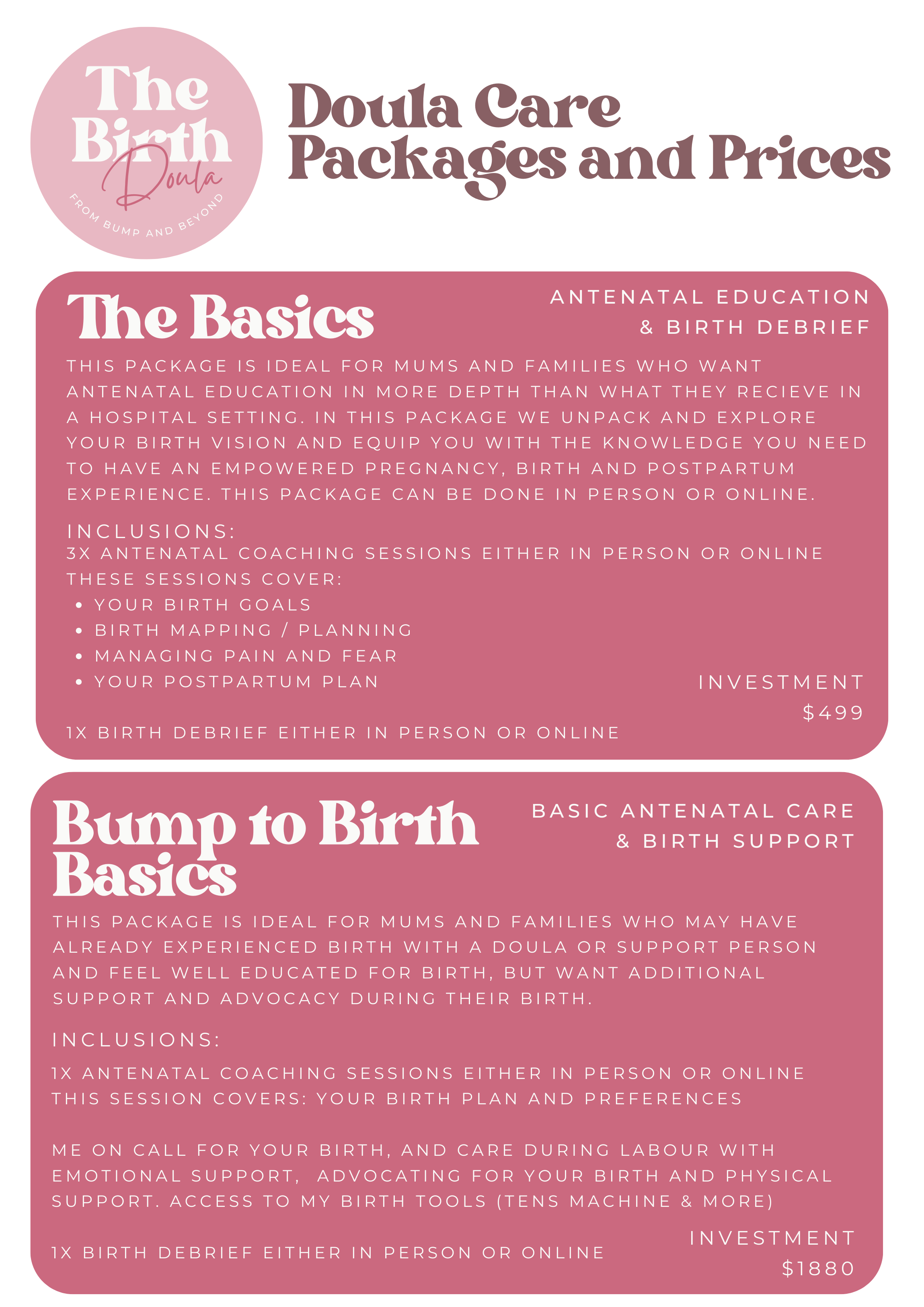 Packages – The Birth Doula